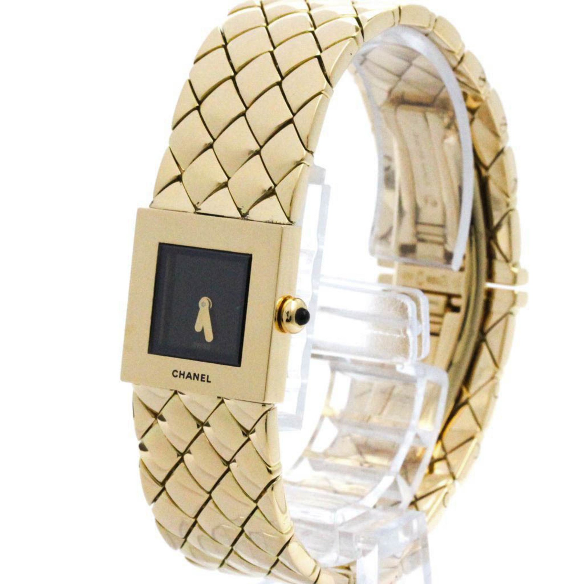 Polished CHANEL Matelasse 18K Solid Gold Quartz Ladies Watch H0008 BF574171