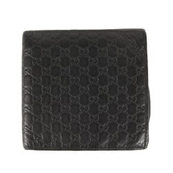 GUCCI Micro GG Leather Bi-fold Wallet (150413) Wallet, Billfold, Card Case, Coin Guccissima, Black, Men's