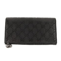 GUCCI Interlocking GG Imprime Long Wallet (212109) PVC Coated Canvas Billfold Coin Case Card Black Men's