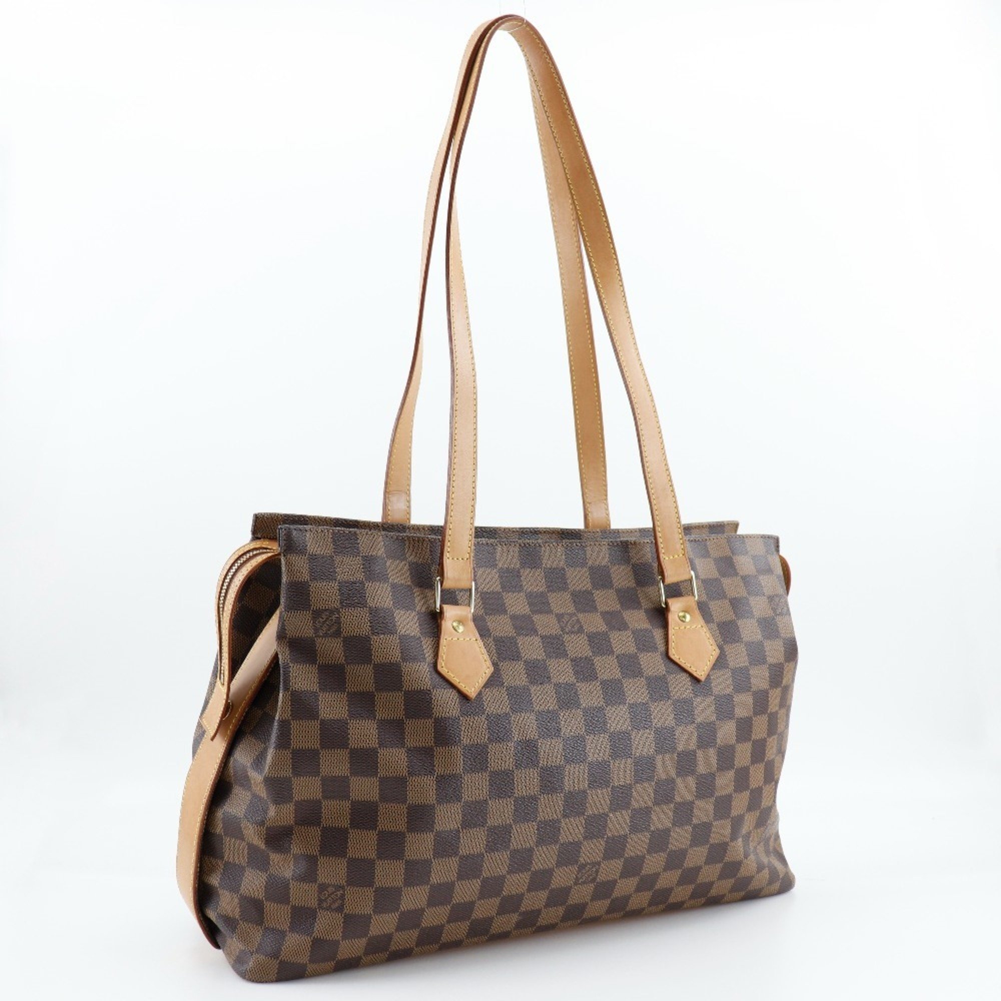 Louis Vuitton LOUIS VUITTON Columbine Tote Bag N99037 Damier Canvas 1996 Brown AS1916 Double Women's R171224016