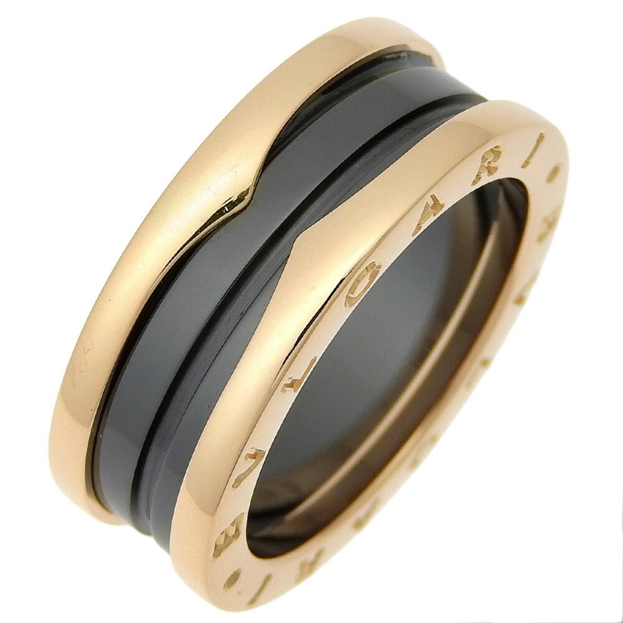 BVLGARI B-zero1 Ring, size 16.5, B-zero1, K18 pink gold x ceramic, approx. 9.3g, unisex