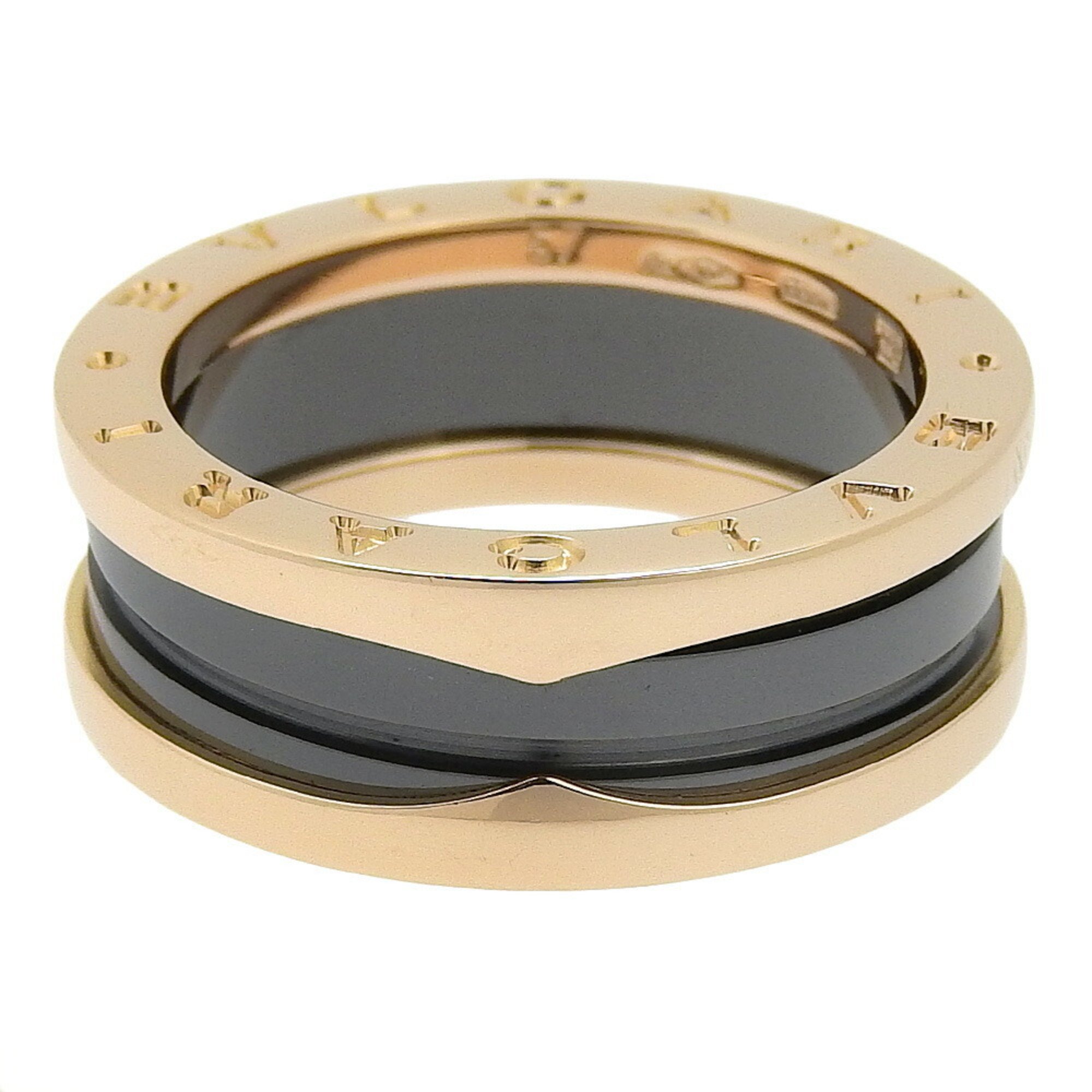 BVLGARI B-zero1 Ring, size 16.5, B-zero1, K18 pink gold x ceramic, approx. 9.3g, unisex