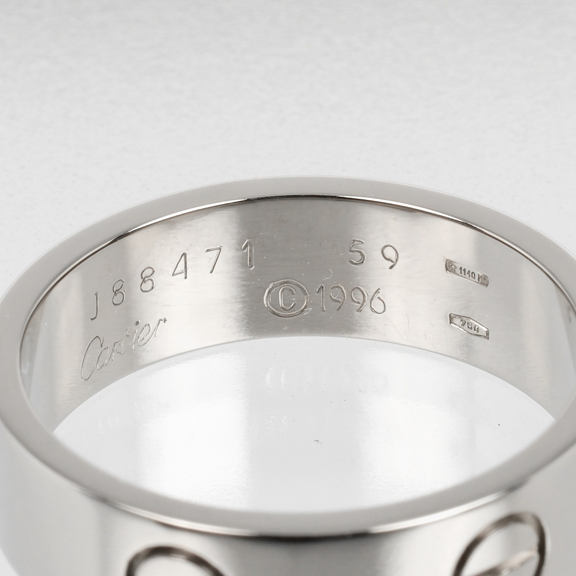 Cartier Love size 19 ring, K18WG white gold, approx. 8.53g