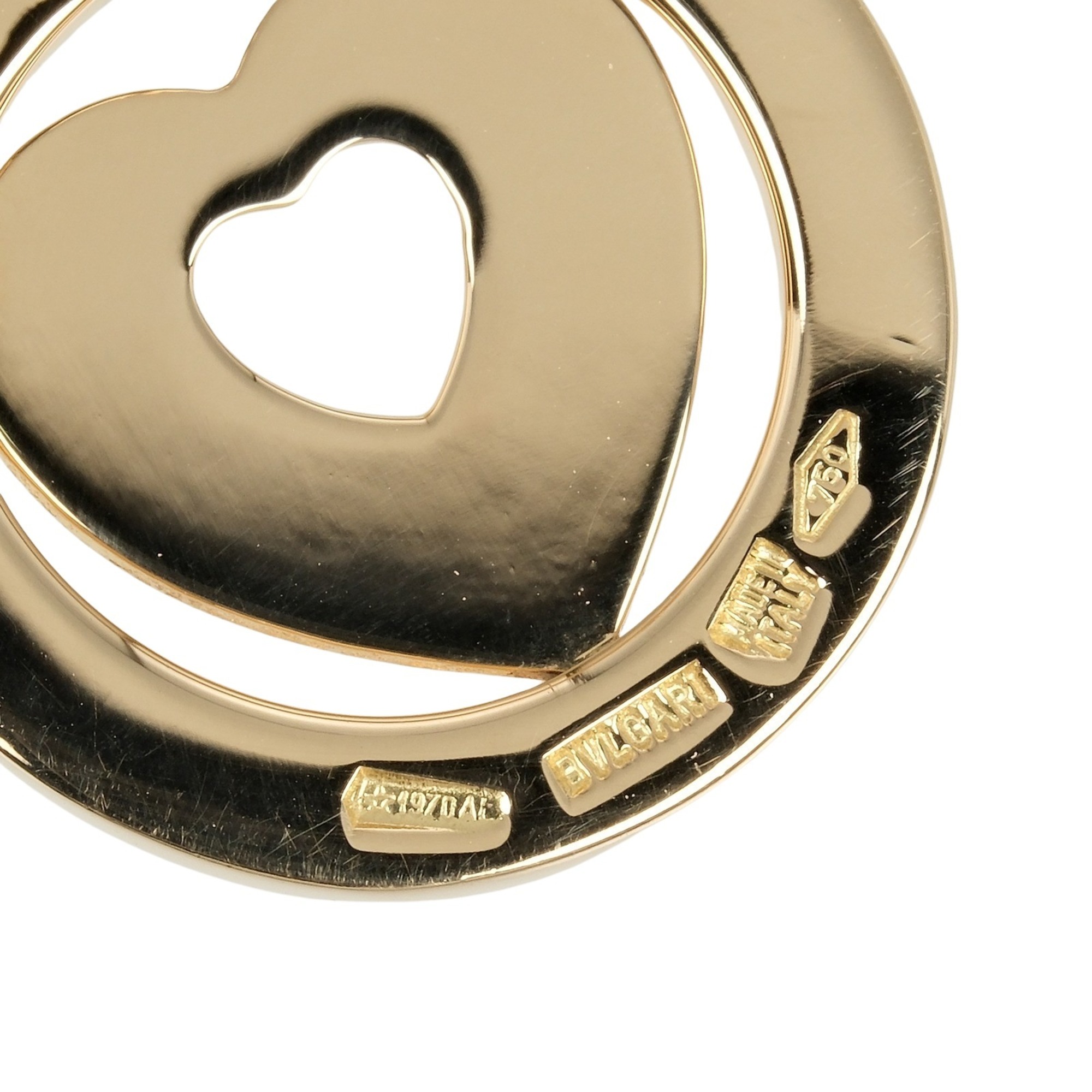 BVLGARI Tondo Heart Pendant Top K18YG Yellow Gold Approx. 4.09g