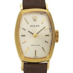 Rolex ROLEX Watch Precision cal.1400 2648 K18 Yellow Gold x Leather Manual Winding Dial Ladies