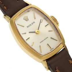 Rolex ROLEX Watch Precision cal.1400 2648 K18 Yellow Gold x Leather Manual Winding Dial Ladies