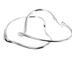 Tiffany & Co. Heart Hoop Earrings, 925 Silver, Approx. 8.74g