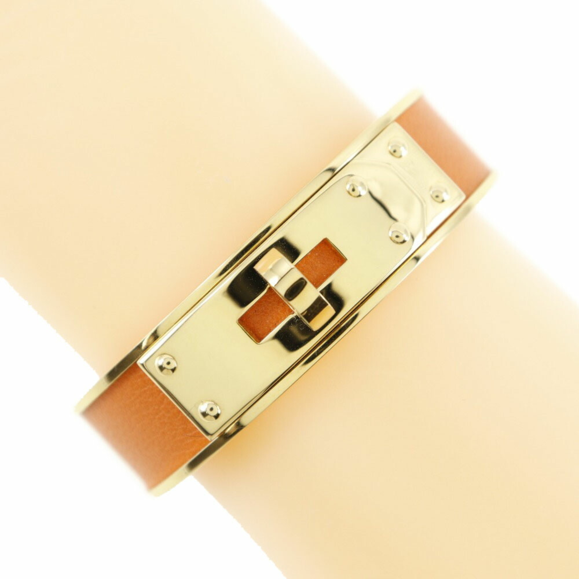 Hermes Kelly Bangle Gold Plated Orange Approx. 39.0g Women's