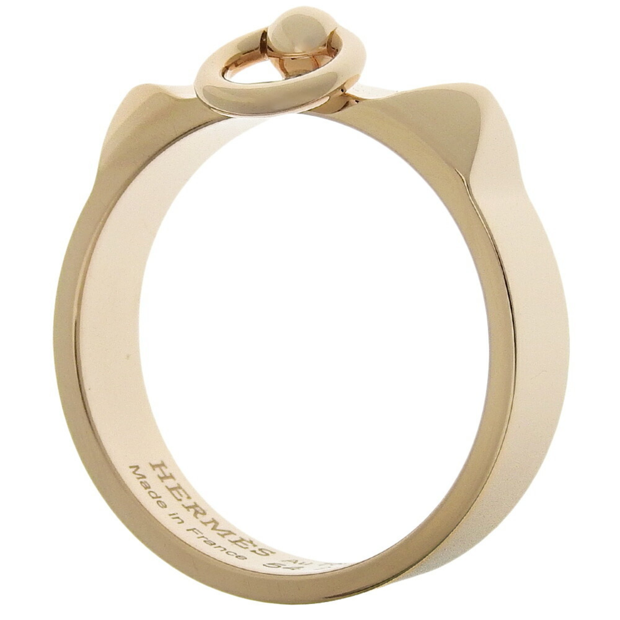 Hermes HERMES Cory Ed Cyan PM size 14 ring, K18 pink gold, approx. 6.7g, PM, women's