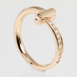 Tiffany & Co. T One Narrow Size 7 Ring, K18PG Pink Gold, Diamond, Approx. 3.85g