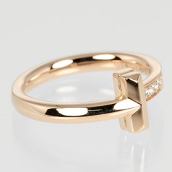 Tiffany & Co. T One Narrow Size 7 Ring, K18PG Pink Gold, Diamond, Approx. 3.85g