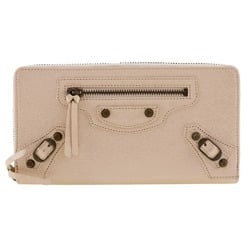 BALENCIAGA Classic Continental Long Wallet 253036 Calf Beige Pink Women's