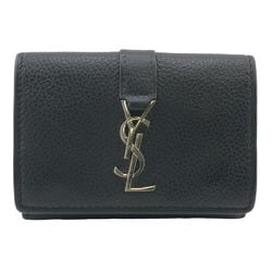 Yves Saint Laurent SAINT LAURENT PARIS TGN669959 Compact Wallet YSL Line Tri-fold Black Women's