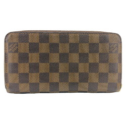 LOUIS VUITTON N60015 Zippy Wallet Round Damier Long Brown Women's