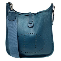 HERMES Evelyn 1 29 PM 2008 Blue de Plus Shoulder Bag Women's