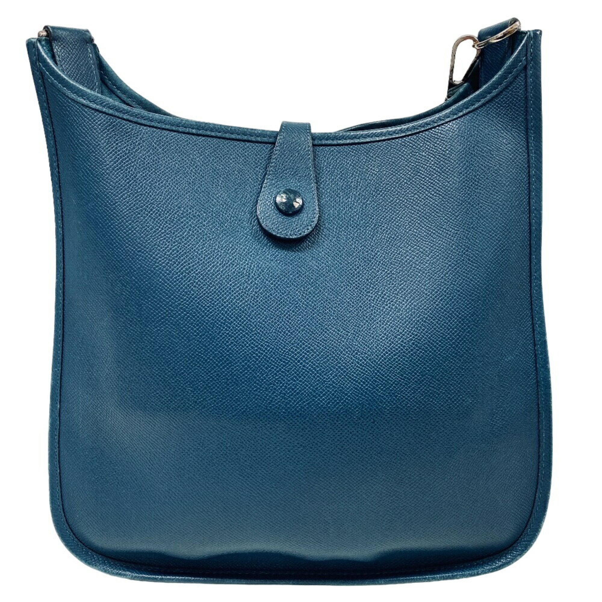 HERMES Evelyn 1 29 PM 2008 Blue de Plus Shoulder Bag Women's