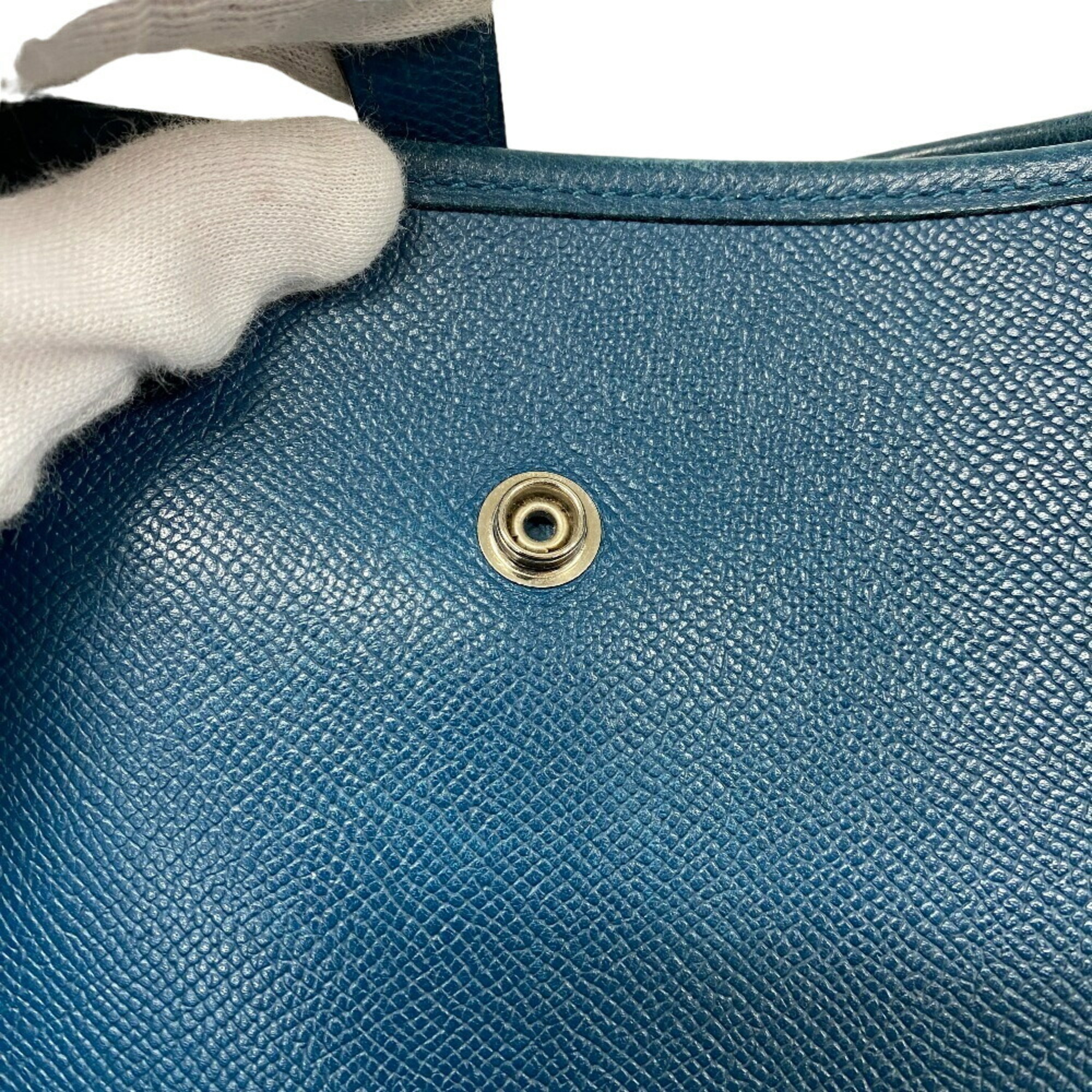 HERMES Evelyn 1 29 PM 2008 Blue de Plus Shoulder Bag Women's