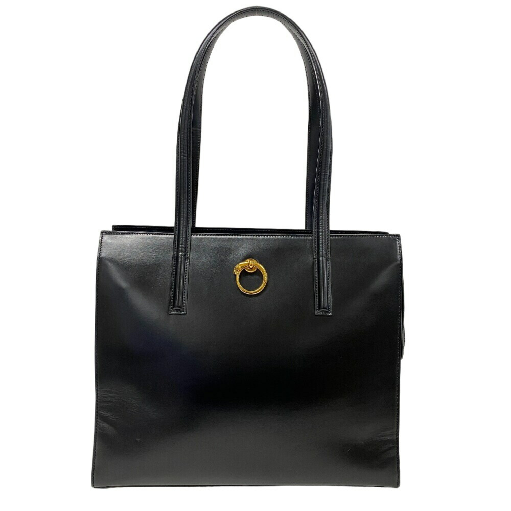 CARTIER Panthere Tote Bag Black Women's