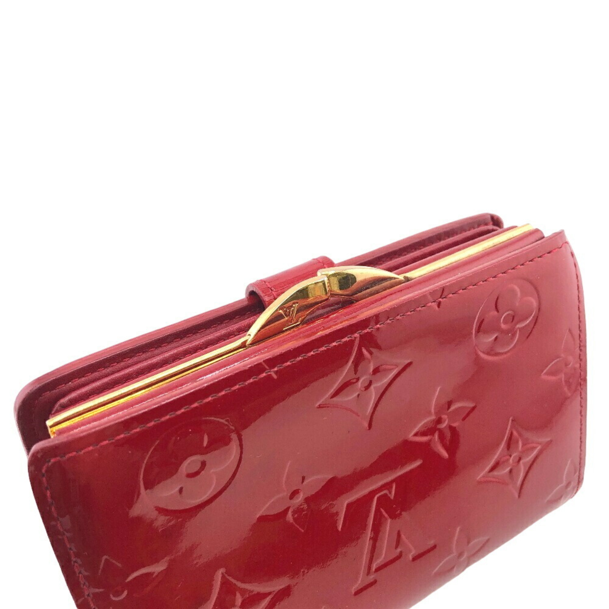 LOUIS VUITTON M91768 Portefeuille Viennese Rose Indien Bi-fold Wallet Red Women's