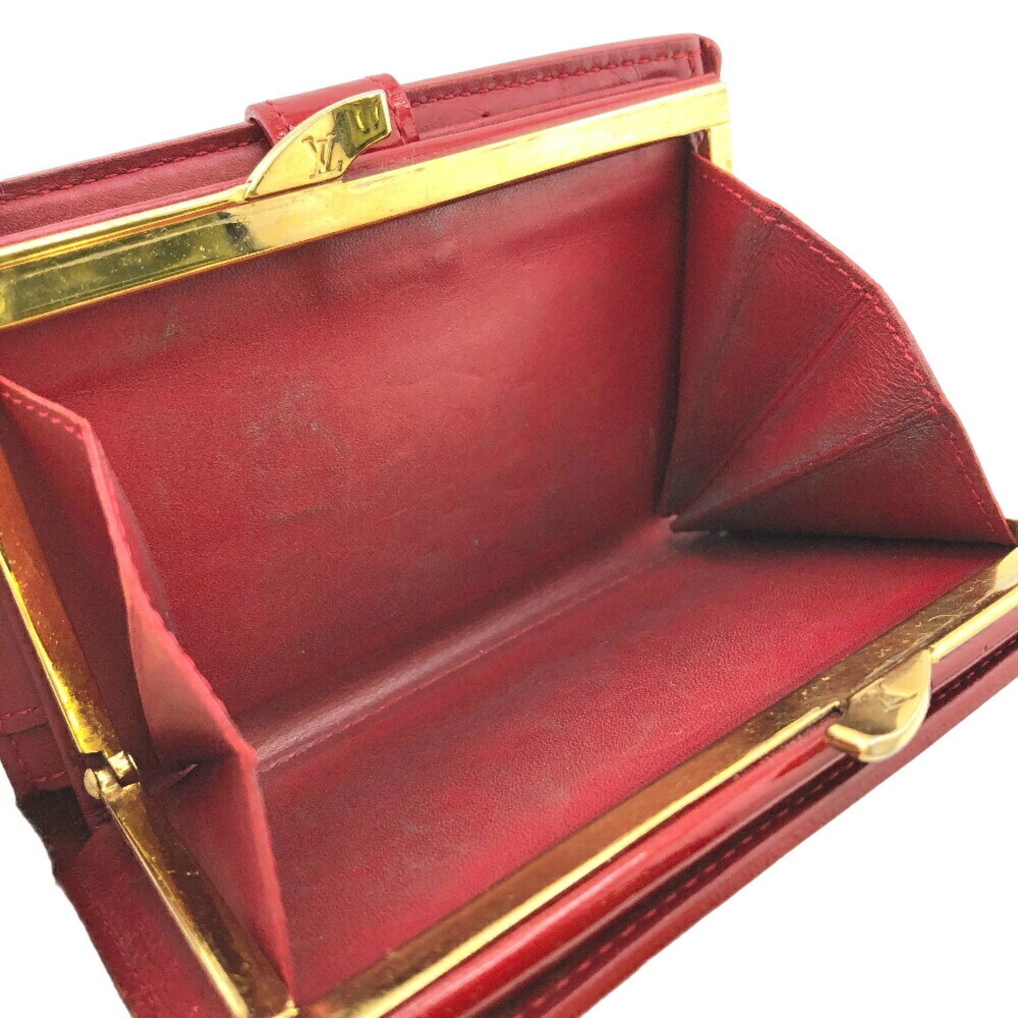 LOUIS VUITTON M91768 Portefeuille Viennese Rose Indien Bi-fold Wallet Red Women's