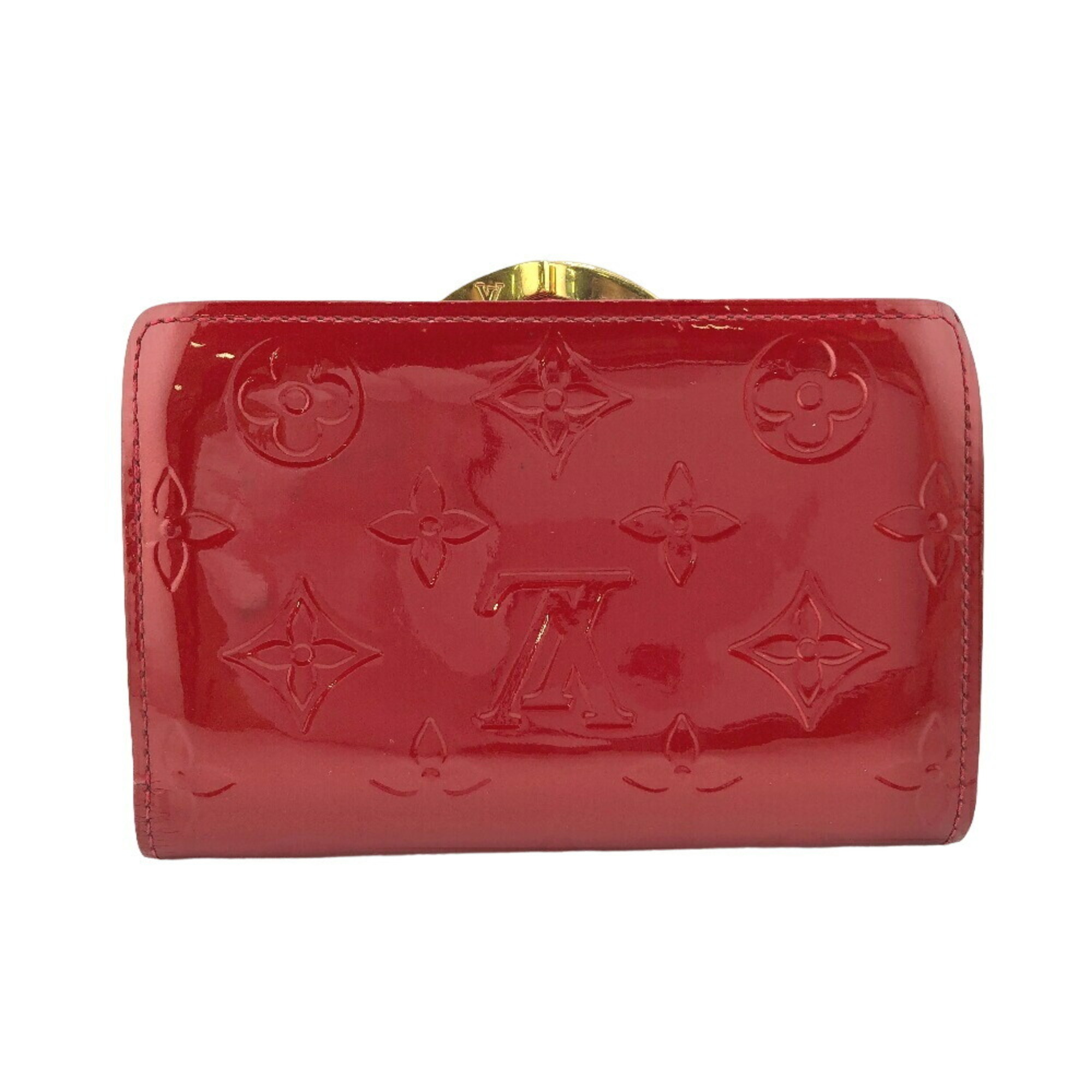 LOUIS VUITTON M91768 Portefeuille Viennese Rose Indien Bi-fold Wallet Red Women's