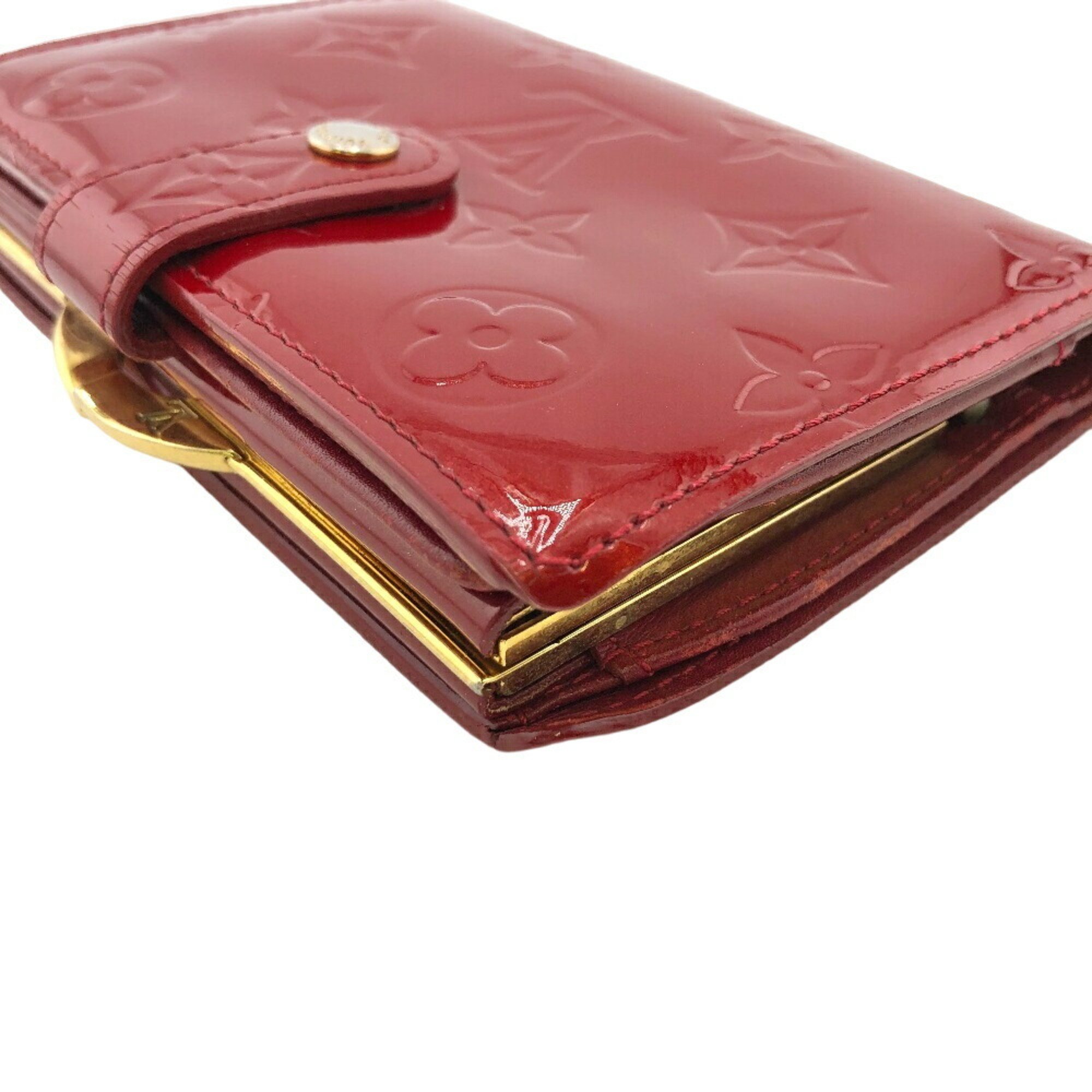 LOUIS VUITTON M91768 Portefeuille Viennese Rose Indien Bi-fold Wallet Red Women's