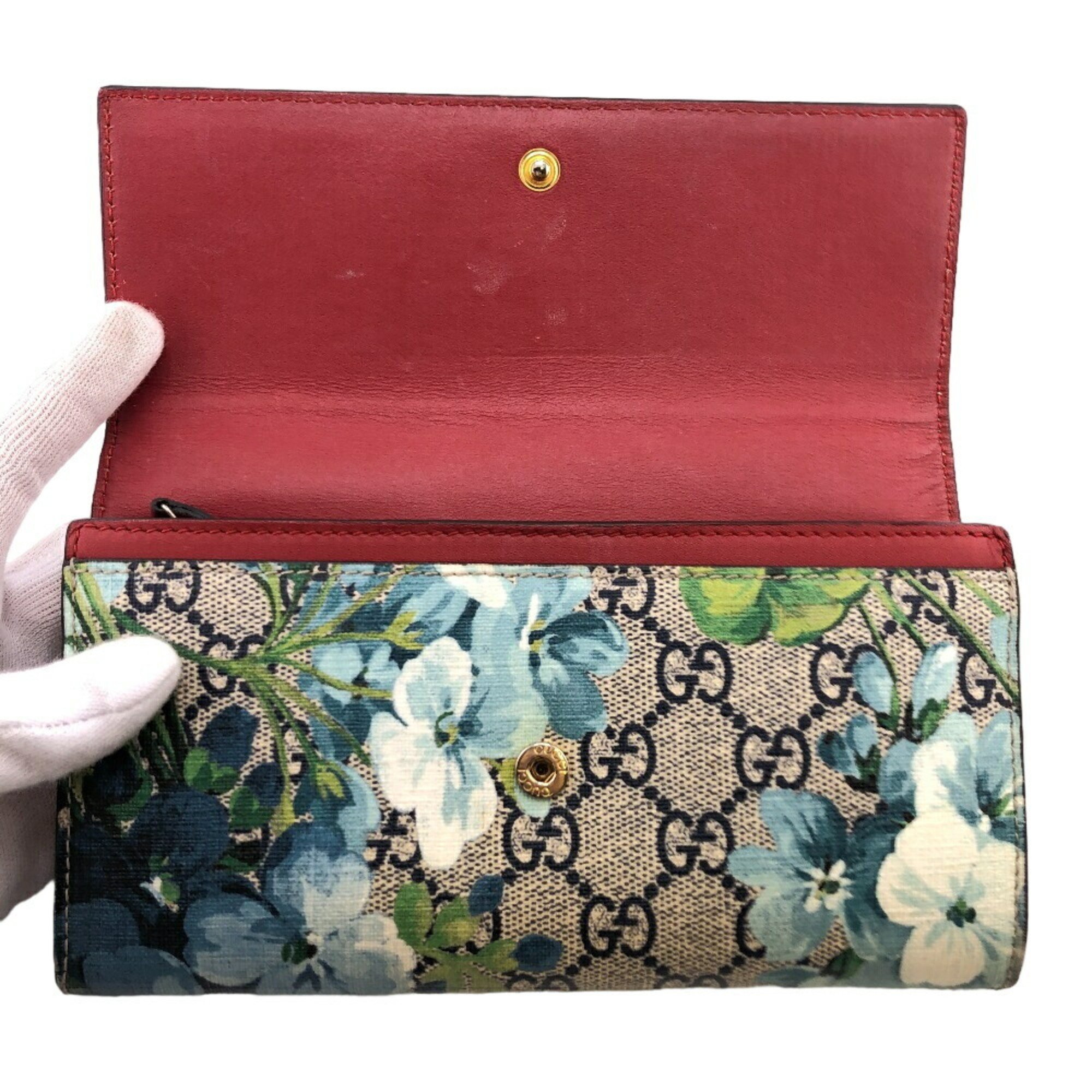 GUCCI 546367 GG Blooms Long Wallet Beige Women's