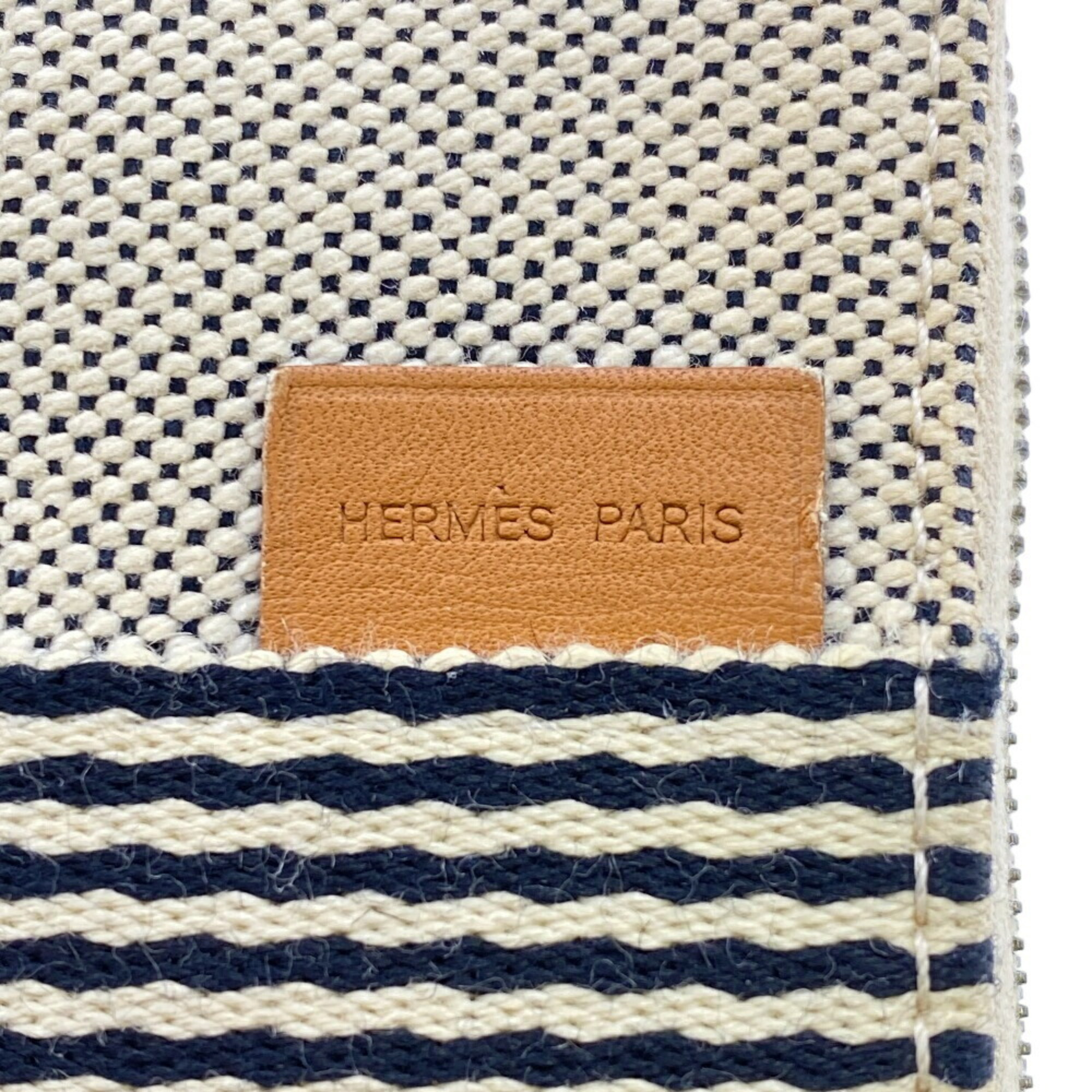 HERMES New Foolt Purse PM Round Bi-fold Wallet Beige Unisex