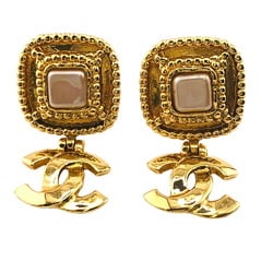 CHANEL 96A Coco Mark Earrings Gold Women's