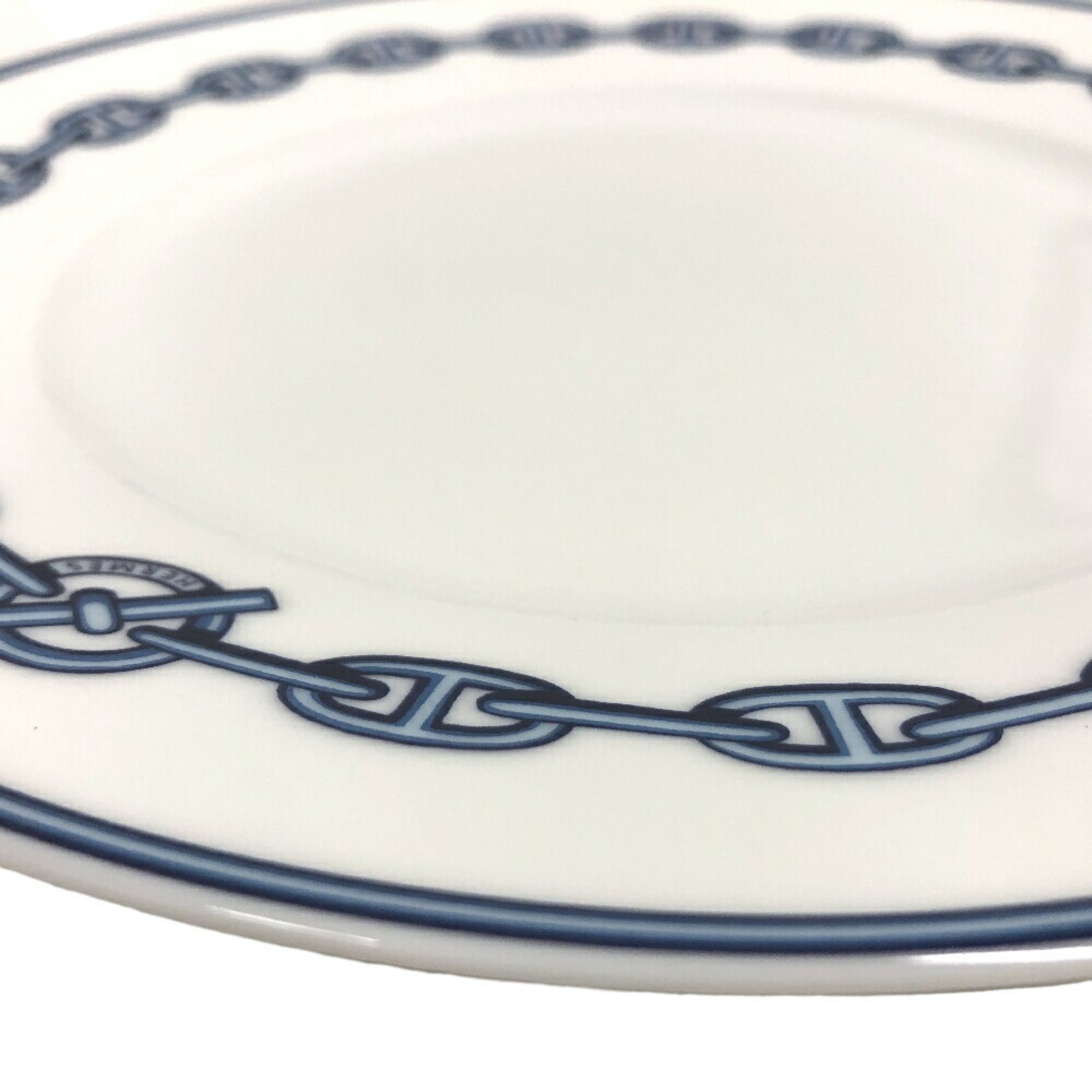 HERMES Hermes Chaine d'Ancre Large Plate Set White Unisex