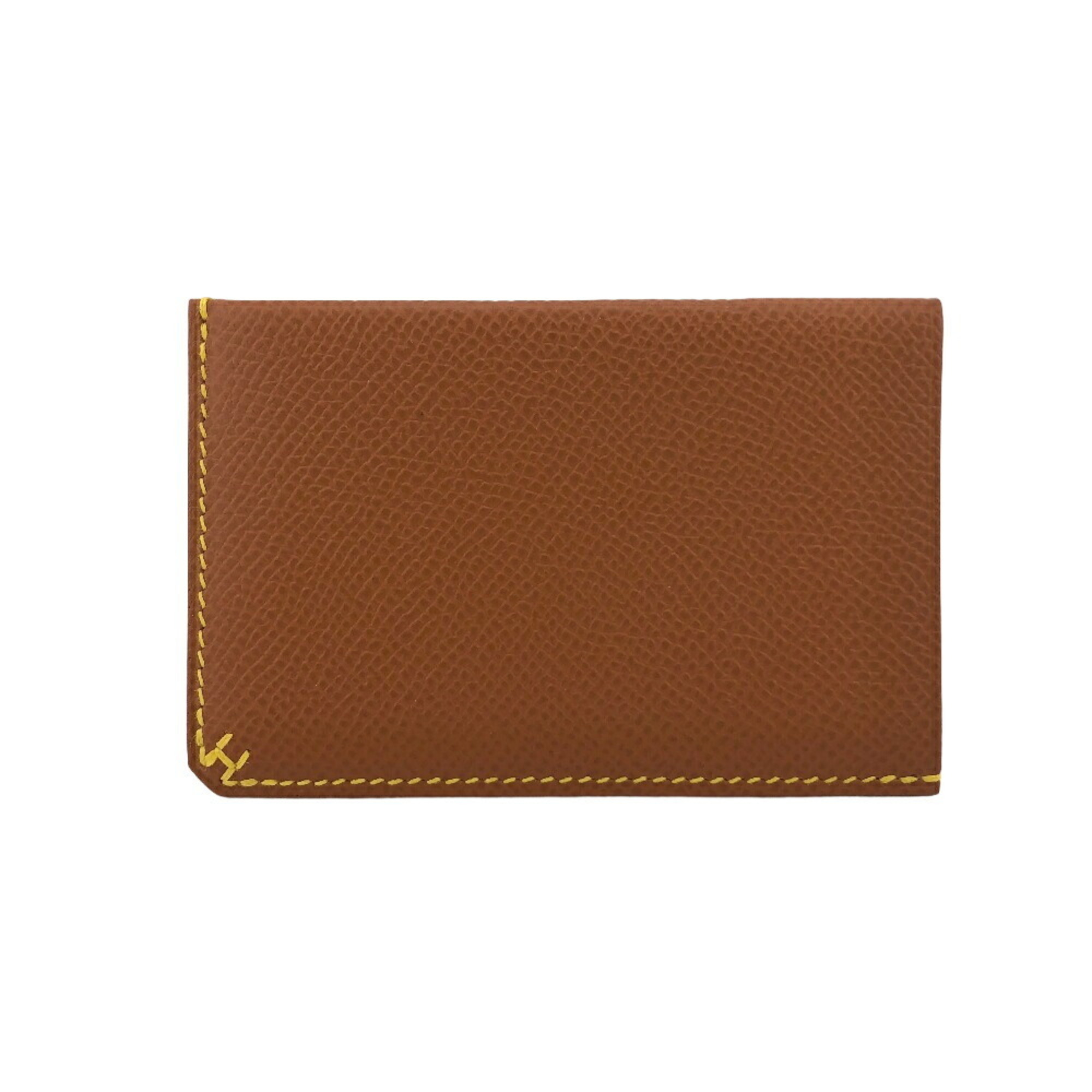 HERMES Hermes H Series 2022 Card Case Brown Unisex