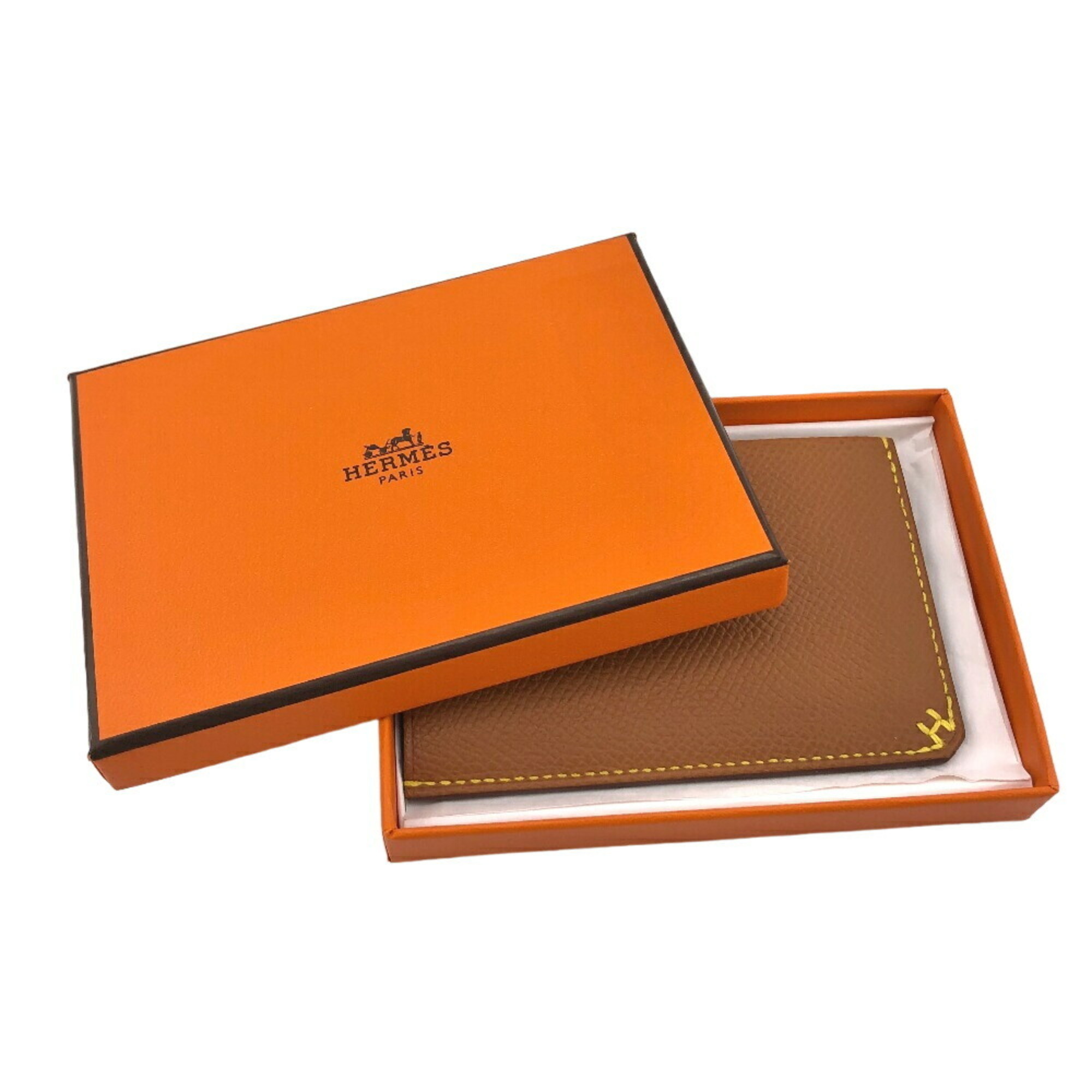 HERMES Hermes H Series 2022 Card Case Brown Unisex