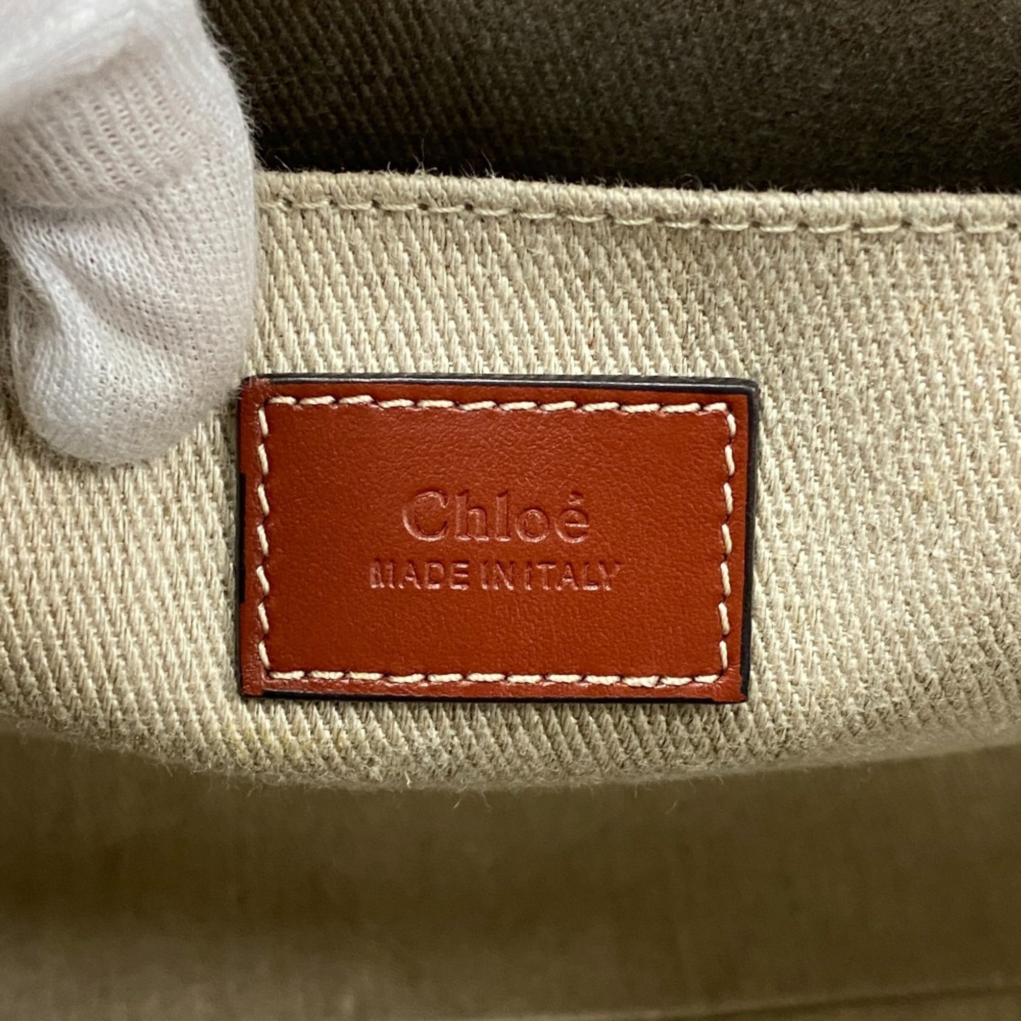 Chloé Chloe Woody Medium Tote Bag Beige Women's