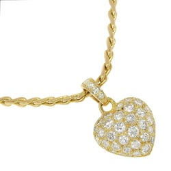 Cartier Heart Pave Necklace K18 Yellow Gold x Diamond Approx. 19.0g Women's