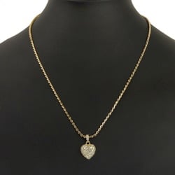 Cartier Heart Pave Necklace K18 Yellow Gold x Diamond Approx. 19.0g Women's