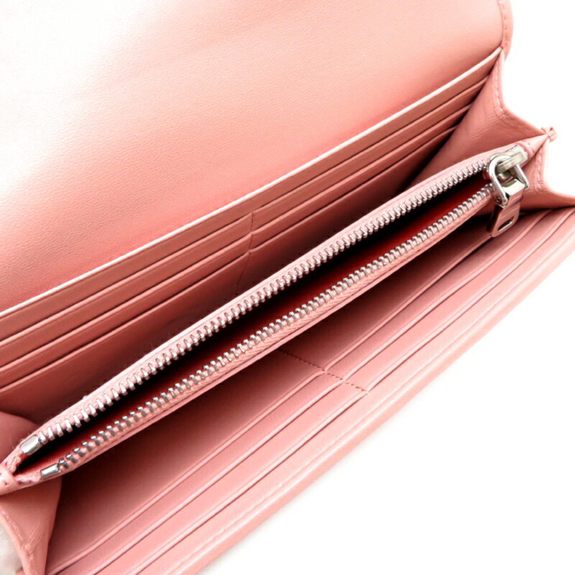 Miu Miu Miu Nappa Crystal Women's Long Wallet Leather Pink