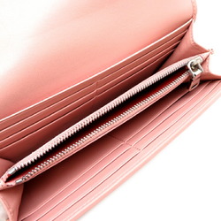 Miu Miu Miu Nappa Crystal Women's Long Wallet Leather Pink