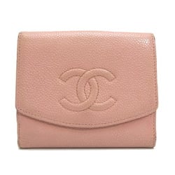 Chanel W Wallet Women's Bi-fold Caviar Skin Pink