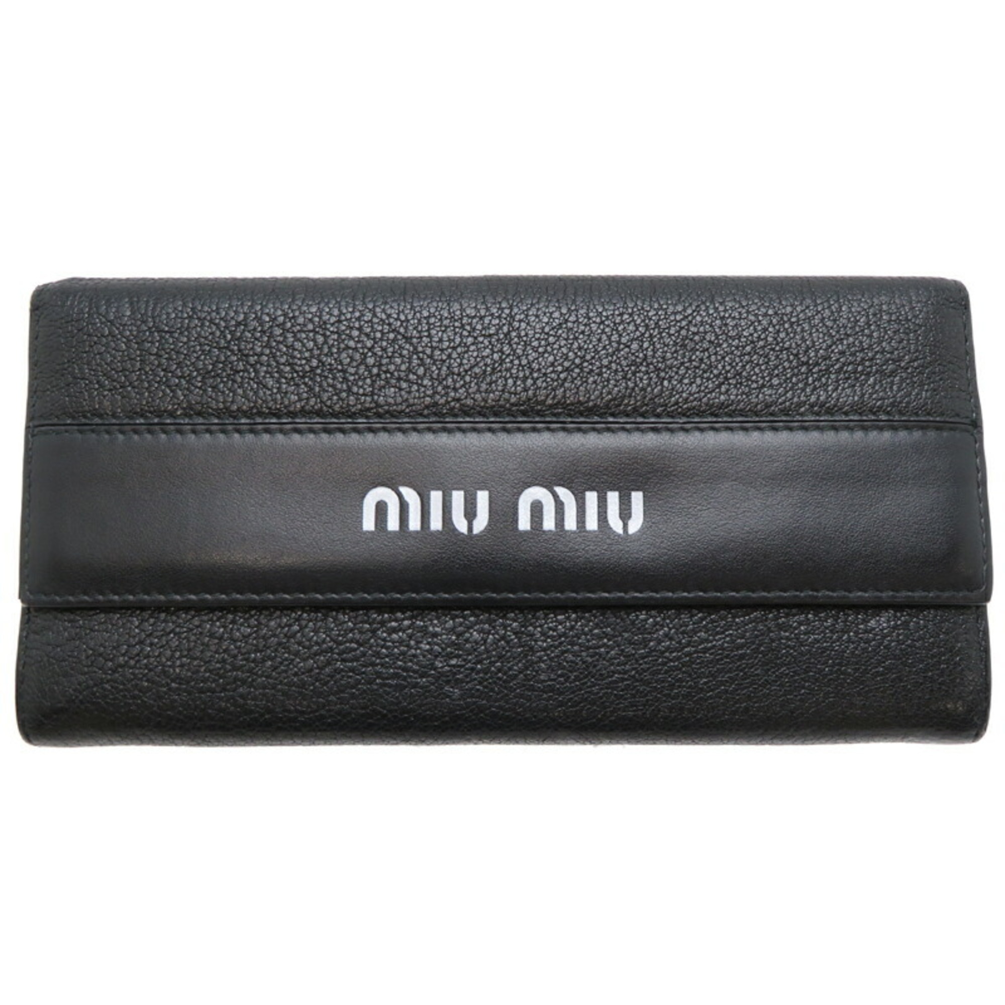 Miu Miu Miu Madras Women's Long Wallet Leather Black