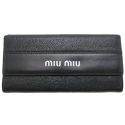 Miu Miu Miu Madras Women's Long Wallet Leather Black