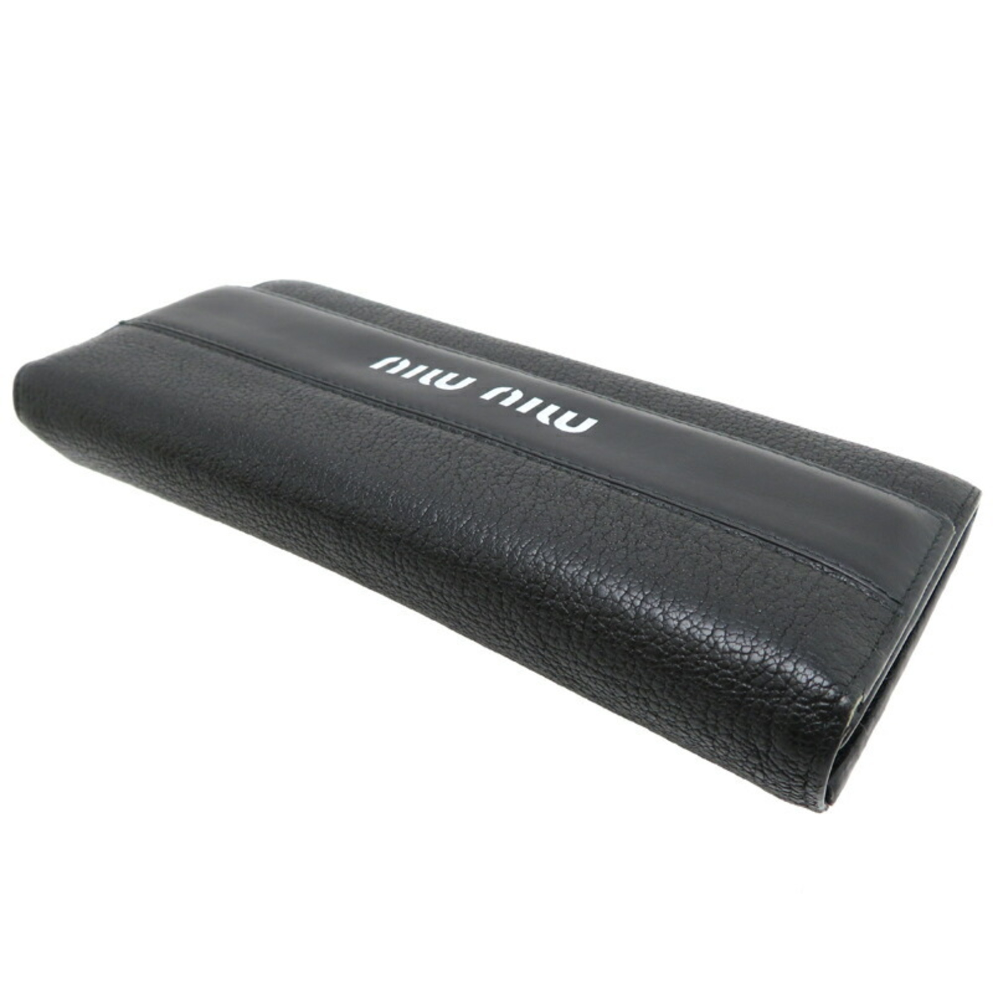 Miu Miu Miu Madras Women's Long Wallet Leather Black