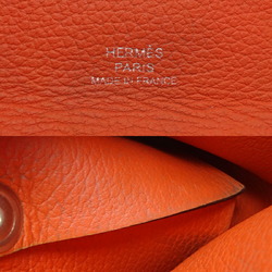 Hermes Bastia D engraved ladies coin case Chevre Rose Texas