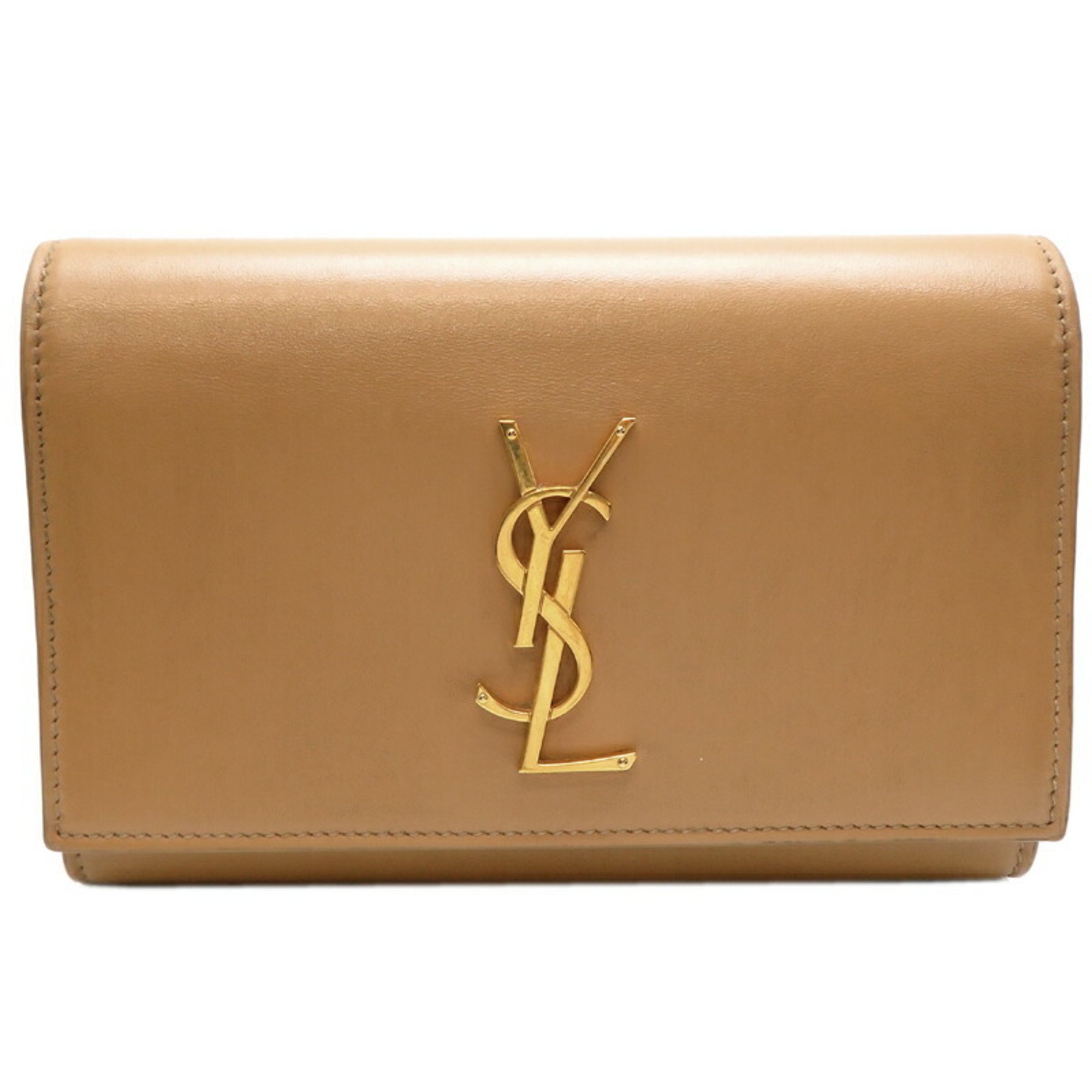 Yves Saint Laurent Cassandra Women's Waist Bag in Beige Leather