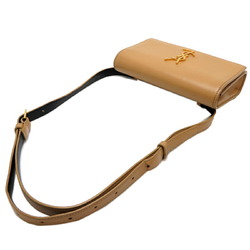 Yves Saint Laurent Cassandra Women's Waist Bag in Beige Leather