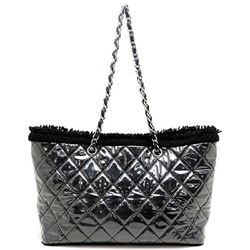 Chanel Fanny Chain Women's Tote Bag 7155 Tweed Black