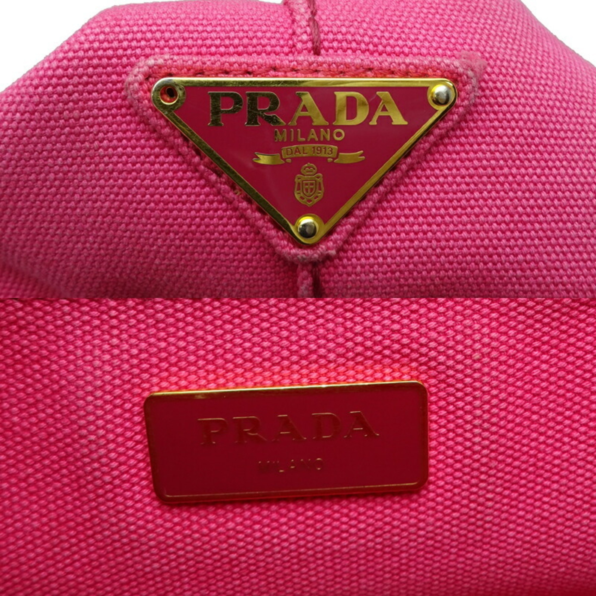 Prada CANAPA Tote Women's Handbag 1BG642 Canvas Pink