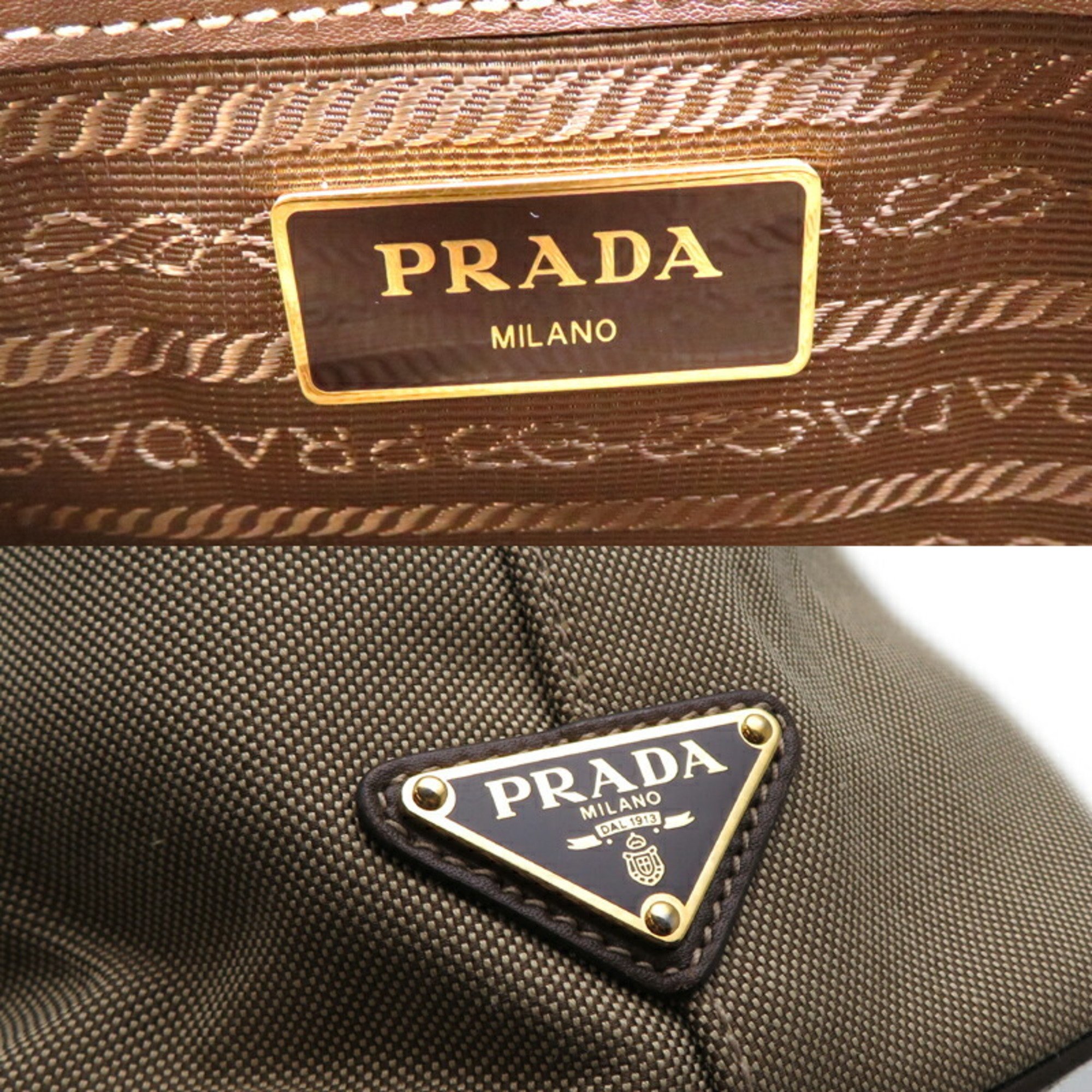 Prada Jacquard 2Way Women's Handbag 1BA579 Canvas CORDA BRUCIA (Brown)