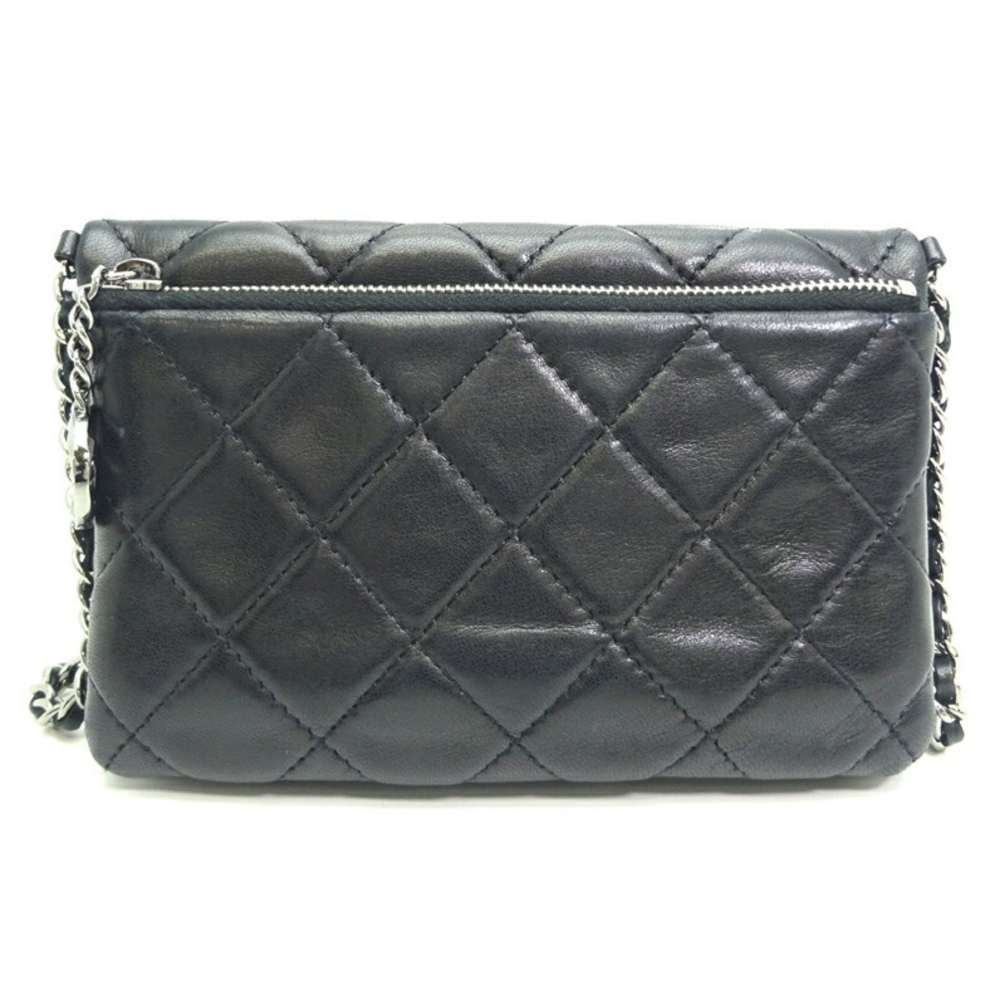 Chanel Matelasse Chain Shoulder Women's Bag Lambskin Black