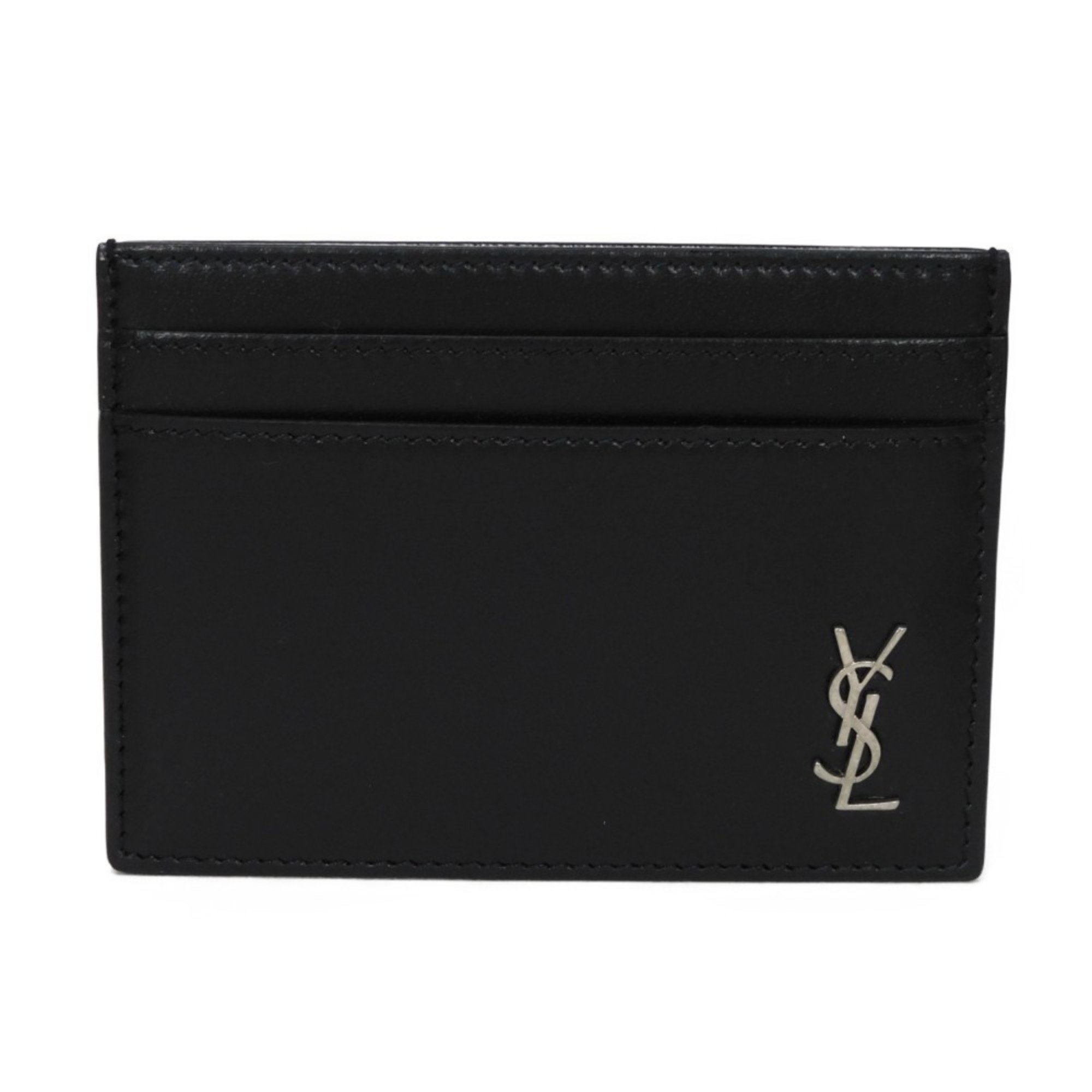 Yves Saint Laurent Saint Laurent Paris Tiny Monogram Card Case Holder Smooth RFID IC Chip YSL Black 607603 1JB0E 1000 Men's