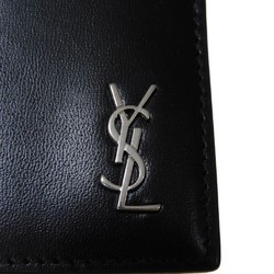 Yves Saint Laurent Saint Laurent Paris Tiny Monogram Card Case Holder Smooth RFID IC Chip YSL Black 607603 1JB0E 1000 Men's